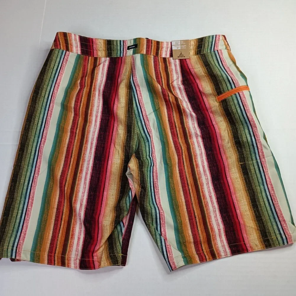 Prana Board Shorts Swim Fenton Baja Striped Colorful 1969521 Men's‎ 32 9